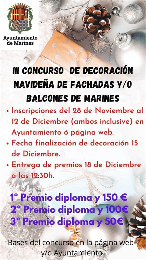 El Ayuntamiento convoca el III concurso de decoración navideña Marines