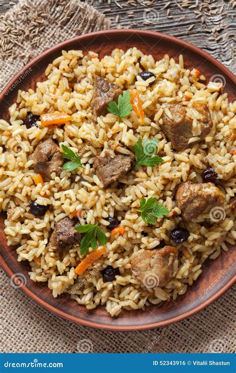 Pilaf Is Traditional Delicious Dish With Fried Stock Photo Image Of