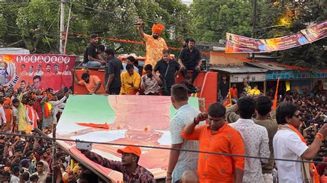 Bjp Mla Raja Singh Entry 2023 At Ram Navami Shobha Yatra At Hyd