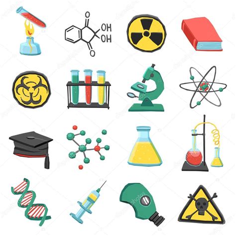 Laboratory Chemistry Icon Set Stock Vector By Macrovector 75873607