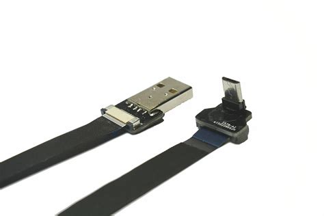 Buy Black Ffc Usb Fpv Flat Slim Thin Ribbon Fpc Cable Micro Usb 90 Degree Angle To Standard Usb