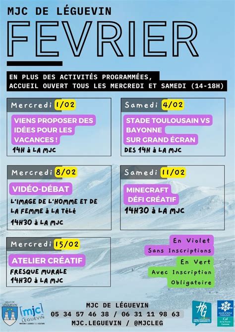 PROGRAMME FEVRIER 2023 MJC De Leguevin Maison Des Jeunes Et De La