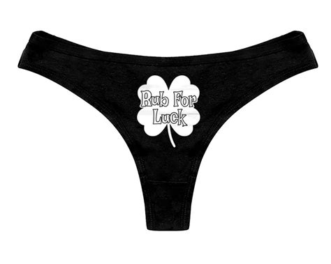 Rub For Luck Clover Panties St Patricks Day Funny Irish Sexy Etsy