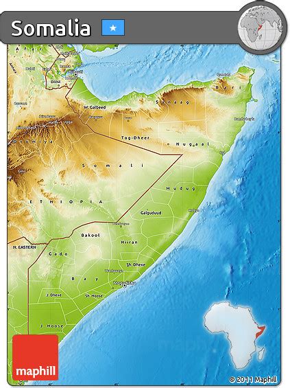 Free Physical Map Of Somalia