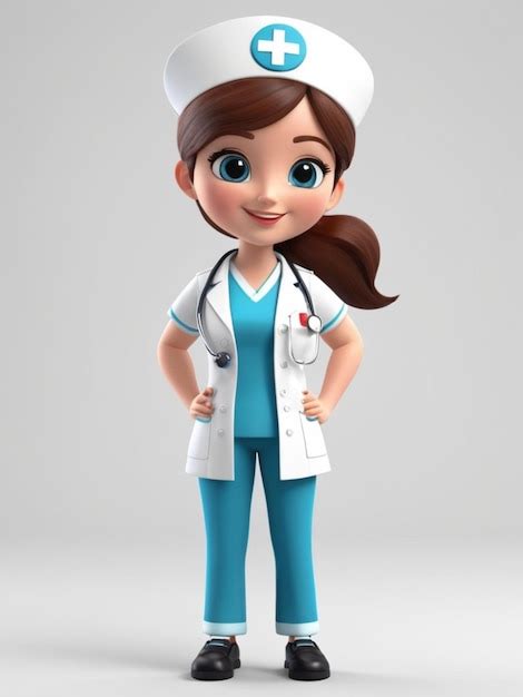 Premium Photo A 3d Cartoon Of A Nurse