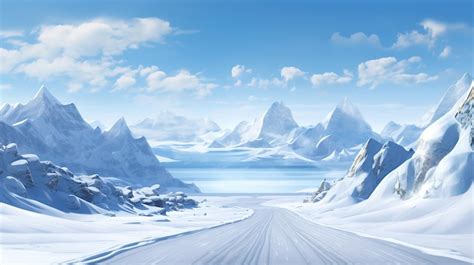 Premium Ai Image Ads For A Snow Covered Road A Snow Covered Road With