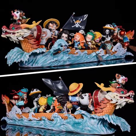 HÀNG HOT Mô Hình Team Luffy Đua Thuyền Rồng Siêu To Figure Luffy Mô Hình One Piece Shopee