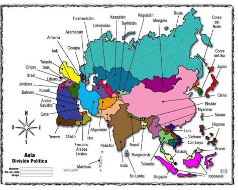 Mapa Politico De Asia Mapa Físico Geográfico Político Turístico Y Temático