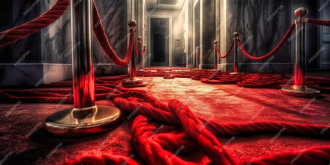 Premium Ai Image Red Carpet Front Of Hotel With Red Ropes