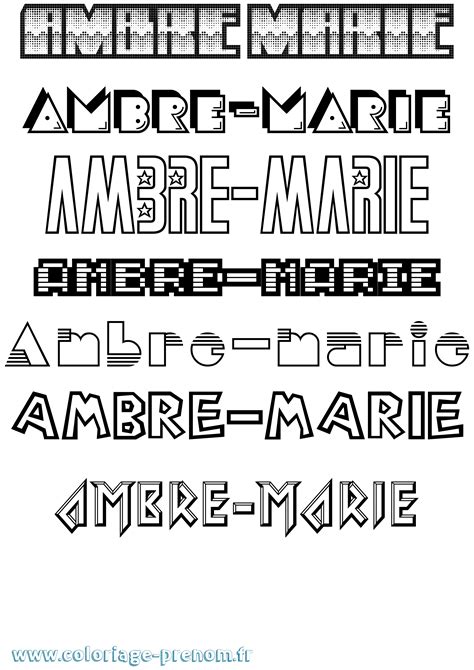 Coloriage Du Pr Nom Ambre Marie Imprimer Ou T L Charger Facilement