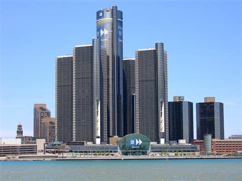 Renaissance Center, the headquarters of General Motors in Detroit ...