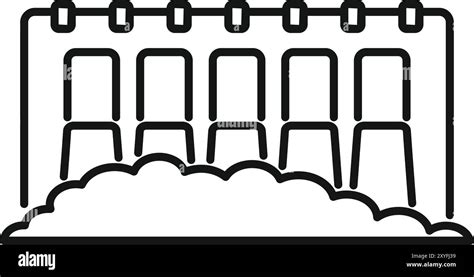 Simple Line Drawing Of A Hydroelectric Power Plant Dam Generating