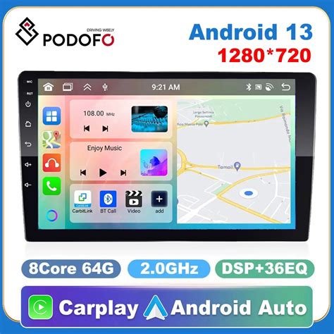 Podofo 2din GPS Carplay Car Android Radio Multimedia Player 7 9 10 For