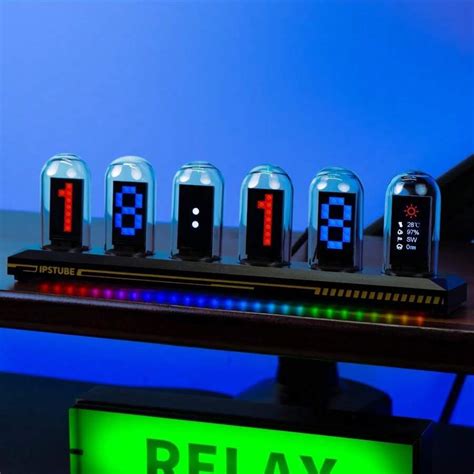 Nixie Tube Clock Glow Tube Clock IPS Color Screen Digital Clock DIY