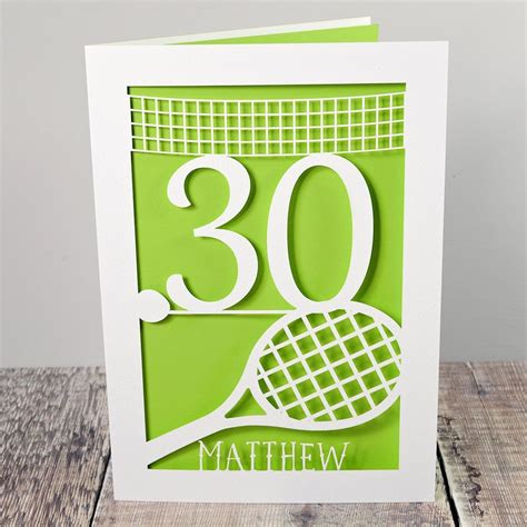 Tennis Birthday Card For Any Age Personalised Name And Age 18th 21st