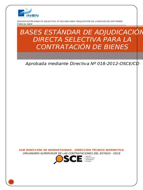 Bases Estndar De Adjudicacin Directa Selectiva Para La Doc Template