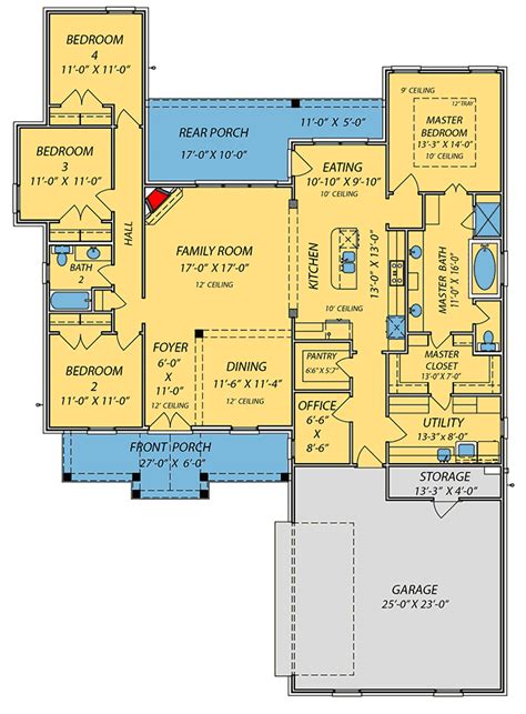 Southern Acadian House Plan With Split Bedroom Layout 83901jw