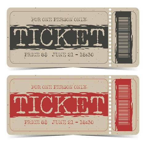 Premium Vector Ticket Template Design With Detachable Or Tearoff Part