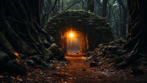 Forest Temple Ruins Stock Photos, Images and Backgrounds for Free Download