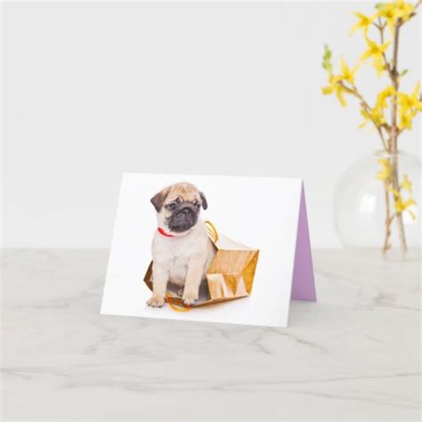 Pug Puppy Dog Blank Greeting Note Card Zazzle