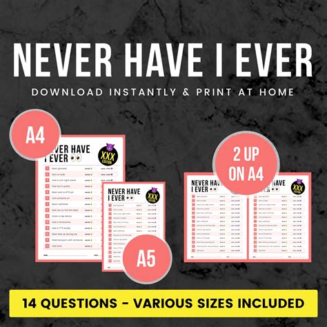 Never Have I Ever Xxx Edition Rude Party Game Rude Hen Party Drinking