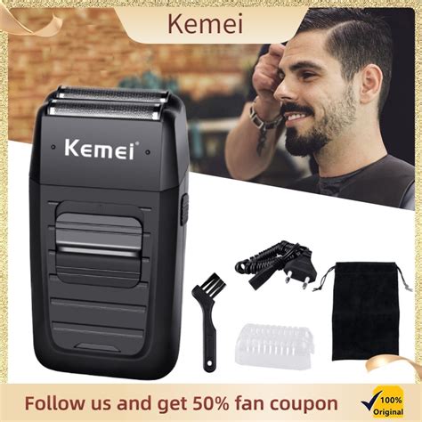 Kemei Km Rechargeable Cordless Shaver For Men Twin Blade