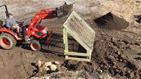 Using A Homemade Topsoil Screener With A Compact Tractor Youtube