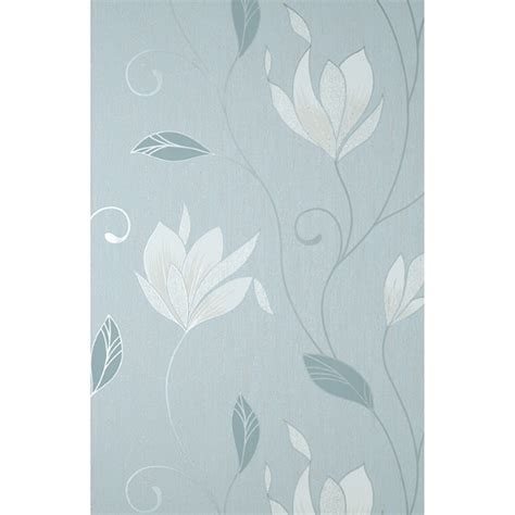 M Synergy Light Blue Floral Wallpaper By Fine D Cor