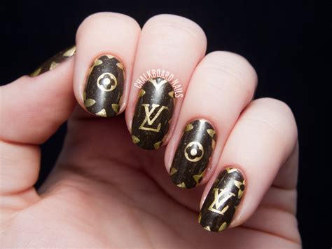 Louis Vuitton Pattern Freehand Nail Art Chalkboard Nails Nail Art Blog