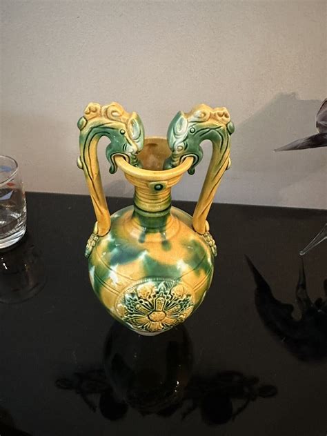 Tang Tri Color Sancai Color Glazed Pottery Ceramic Dragon Vase Ebay