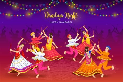 Parejas De Baile Nocturno De Dandiya En Navratri Happy Durga Puja Y 242540 Hot Sex Picture