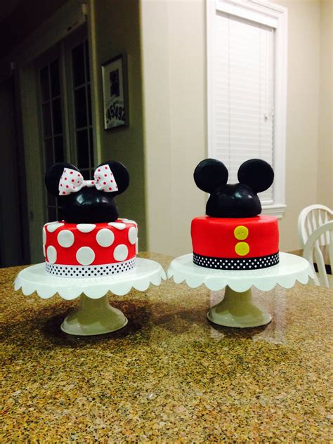 Twins. Mickey and Minnie Mouse Disney birthday Cake. | Minnie mouse birthday cakes, Disney ...