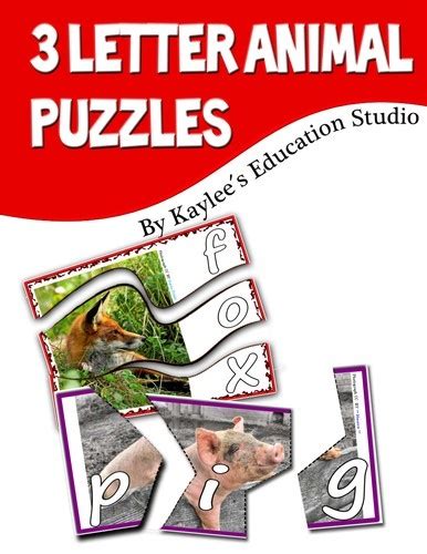 3 Letter Animal Puzzles For Kids Improve Literacy And Spelling Skills