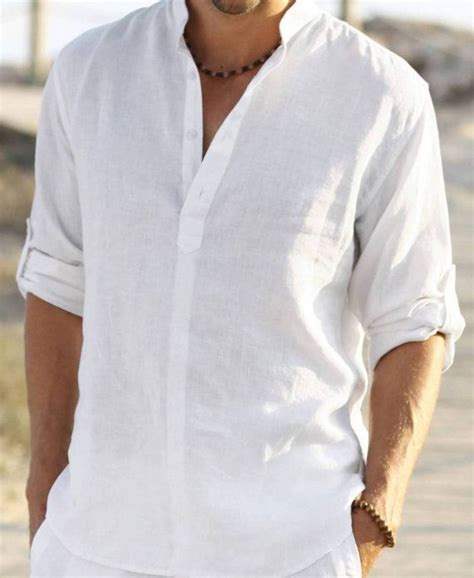 Mens White Shirt Outfits 30 Combinations With White Shirts Linen Shirt Men Beach Outfit Men