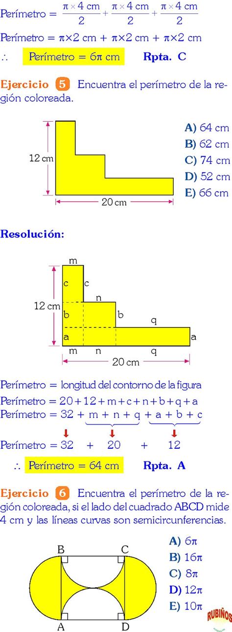 Areas Y Perimetros Problemas Resueltos De Secundaria O Media Pdf Y Videos