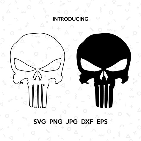 Punisher Skull Cut File Skull Template Svg For Cut Punisher Etsy