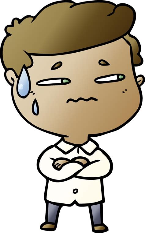 cartoon anxious man 12426573 Vector Art at Vecteezy