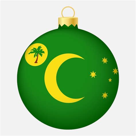 Boule De Sapin De Noël Avec L icône Du Drapeau Des îles Cocos Pour Les