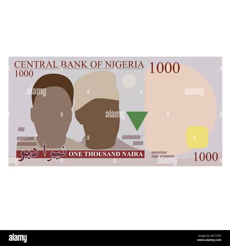 Vector Illustration Of 1000 Nigerian Naira Note Flat Naira Currency