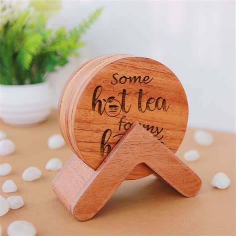 Tea Coaster | Tea Coaster Set | Wooden Coasters | Gifts For Tea Lovers - woodgeekstore