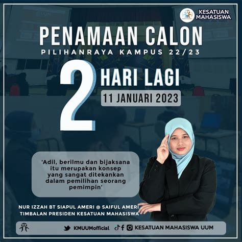 Kesatuan Mahasiswa Uum On Twitter Penamaan Calon Hari Lagi