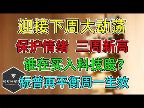 美股 迎接下周大动荡！保护情绪，三周新高！风险蔓延，对冲基金倒闭！谁在买入科技股？标普再平衡周一生效！ 美股 快媒体 Kuai Media