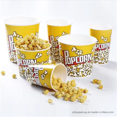 Custom Logo Printed Popcorn Buckets Paper Foodbuckets Cups For Popcorn