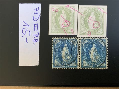 Briefmarken Schweiz Stehende Helvetia 73D Abarten Kaufen Auf Ricardo