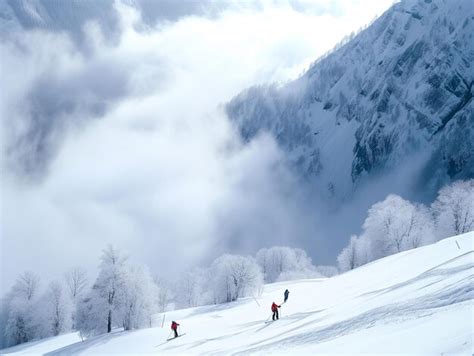 Premium Photo Winter Mountain Landscape With Snowcapped Alpine Peaks