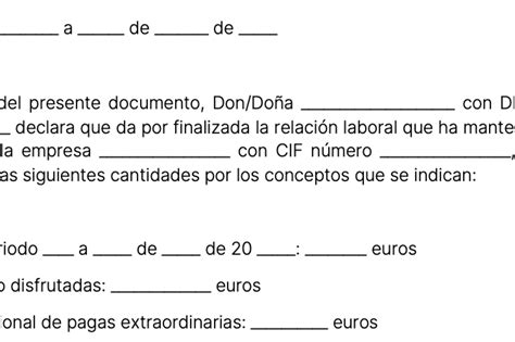 Documento De Liquidación Y Finiquito ¿cómo Hacerlo Plantilla