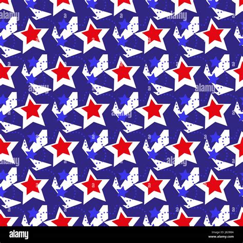 American USA Flag Seamless Patterns Independence Day July 4 Concept