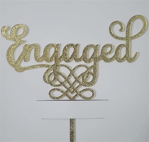 Wedding Engaged Gold Glitter Cake Topper Wedding Wish