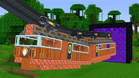 Create Monorail Through A Nether Portal Youtube