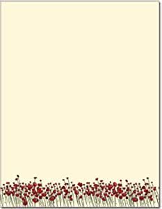 Red Poppies Letterhead Laser Inkjet Printer Paper 100 Pack Amazon